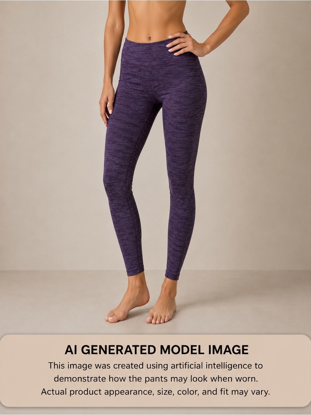Tuff Athletics Stretch Legging Multi color Size S Purple Gray